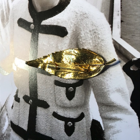 Feather gold tone stunning brooch ✨ Vintage from France - Picture 4 of 6